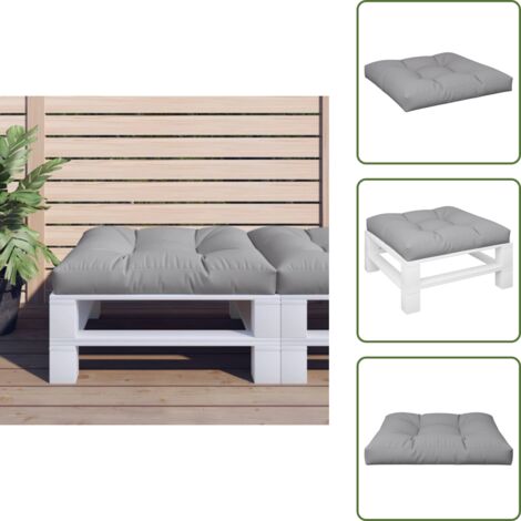 Cojín gris - vidaXL Cojín para sofá de palets de tela gris 70x70x12 cm - Cojín para jardín