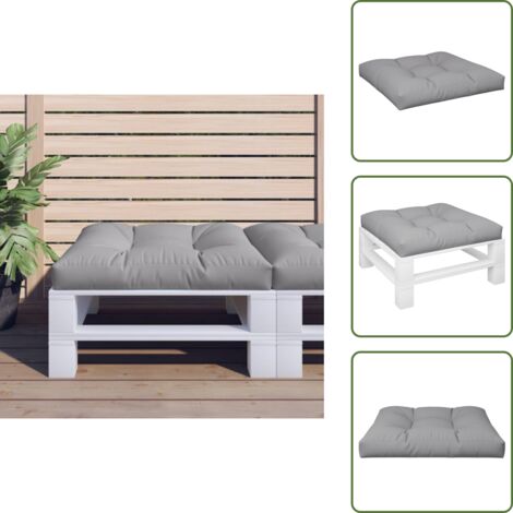 Cojín gris - vidaXL Cojín para sofá de palets de tela gris 80x80x12 cm - Cojín para jardín
