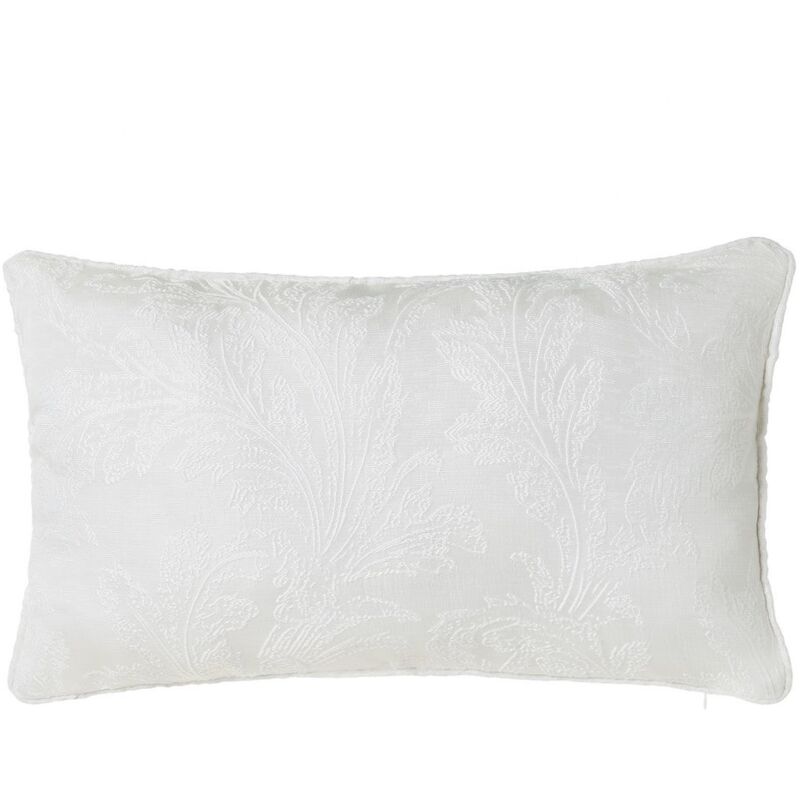 

Lolahome - Cojín hojas blanco de Jacquard de 50x33 cm