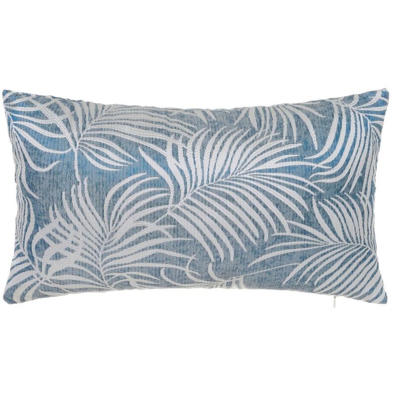 

Cojín hojas de palmera azul de poliéster de 50x30cm