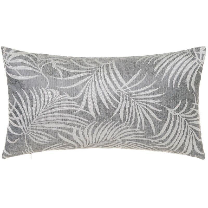

Cojín hojas de palmera gris de poliéster de 50x30cm