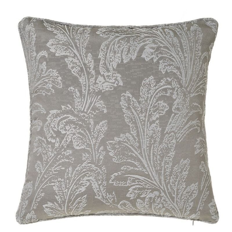 

Lolahome - Cojín hojas gris de Jacquard de 45x45 cm