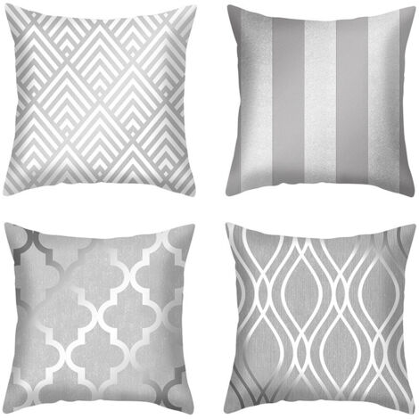 Cojín impermeable para exterior - Cojín de jardín - Resistente a la intemperie - Decoración para sofá, silla de jardín, salón - 45 x 45 cm - Gris