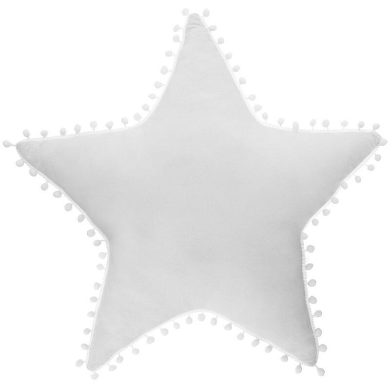 

Atmosphera For Kids - COJIN INFANTIL BLANCO CON POMPONES MODELO ESTRELLA