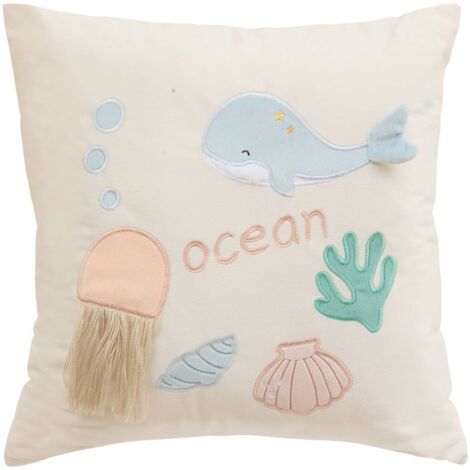 Cojín infantil Orta 40x40 cm Beige Océano - Atmosphera créateur d'intérieur