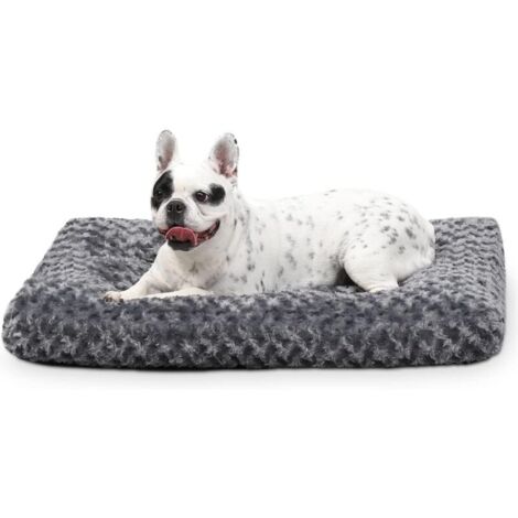 Cojín lavable para perros pequeños, cama relajante, colchón para jaula con base antideslizante, cojín suave y cómodo, gris oscuro, 60 x 45 x 7 cm