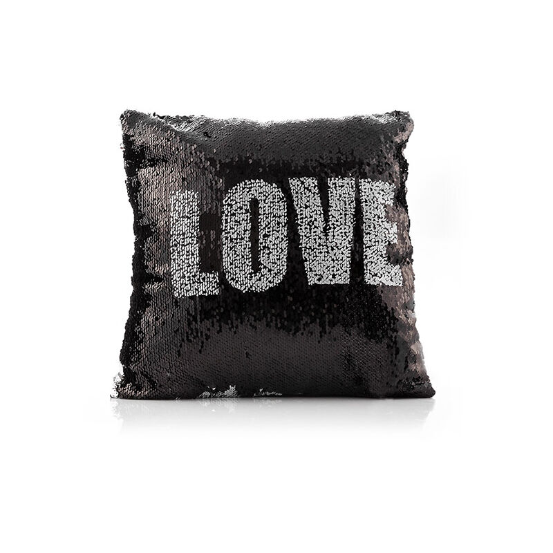 

Cojín Love Negro Plata (40 x 40 x 8 cm) (Reacondicionado A+)