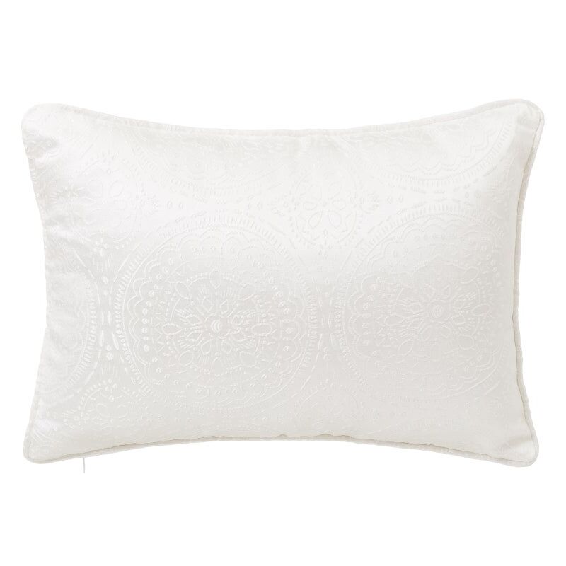 

Lolahome - Cojín mandala blanco oriental de microfibra de 33x45 cm