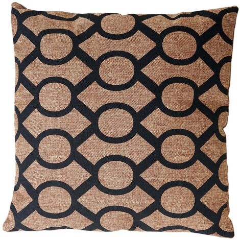Cojín marrón/negro 45x45 cm con funda desenfundable DEC04073