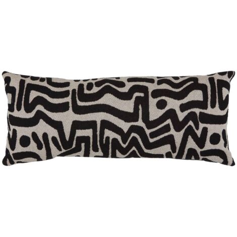 Cojín Mira 30x80cm blanco y negro - Atmosphera créateur d'intérieur