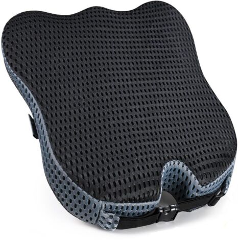 Cojín negro en forma de cuña para asiento de coche, fabricado con algodón de espuma viscoelástica de recuperación lenta, para descompresión al sentarse y alivio del dolor de ciática y coxis.
