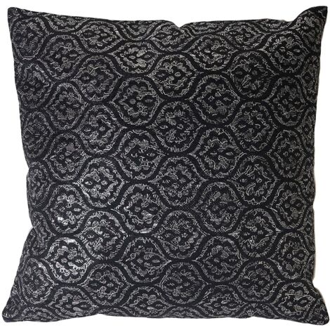 Cojín negro/gris brillante 45x45 cm con funda desenfundable DEC04071