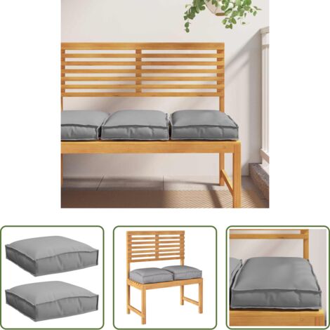 Cojín oxford -  Cojín 2 pcs Gris 40 x 40 x 8 cm Tela Oxford