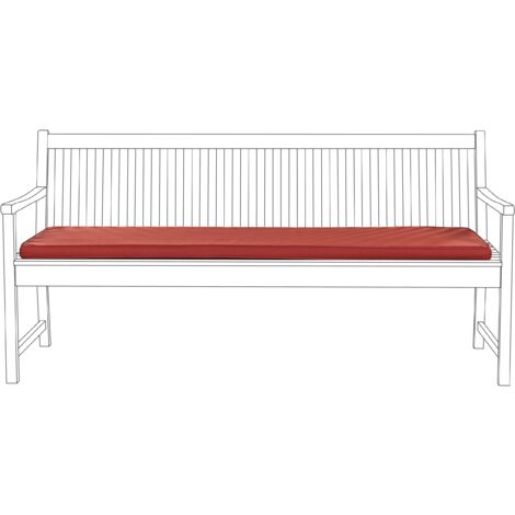 Cojín para banco de exterior impermeable rojo 169 x 50 cm Vivara