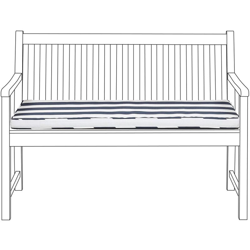 

Cojín azul marino/blanco para banco de jardín 120 cm VIVARA
