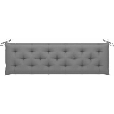 Cojín para banco de jardín gris 180x50x7 cm tela