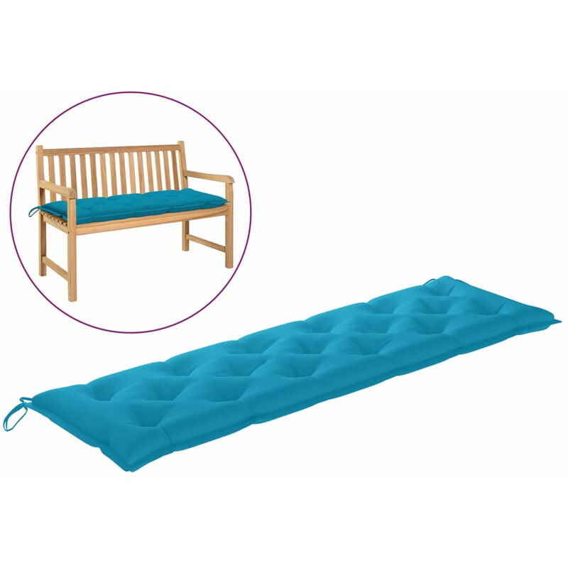 

Cojin para banco de jardin tela azul claro 180x50x7 cm