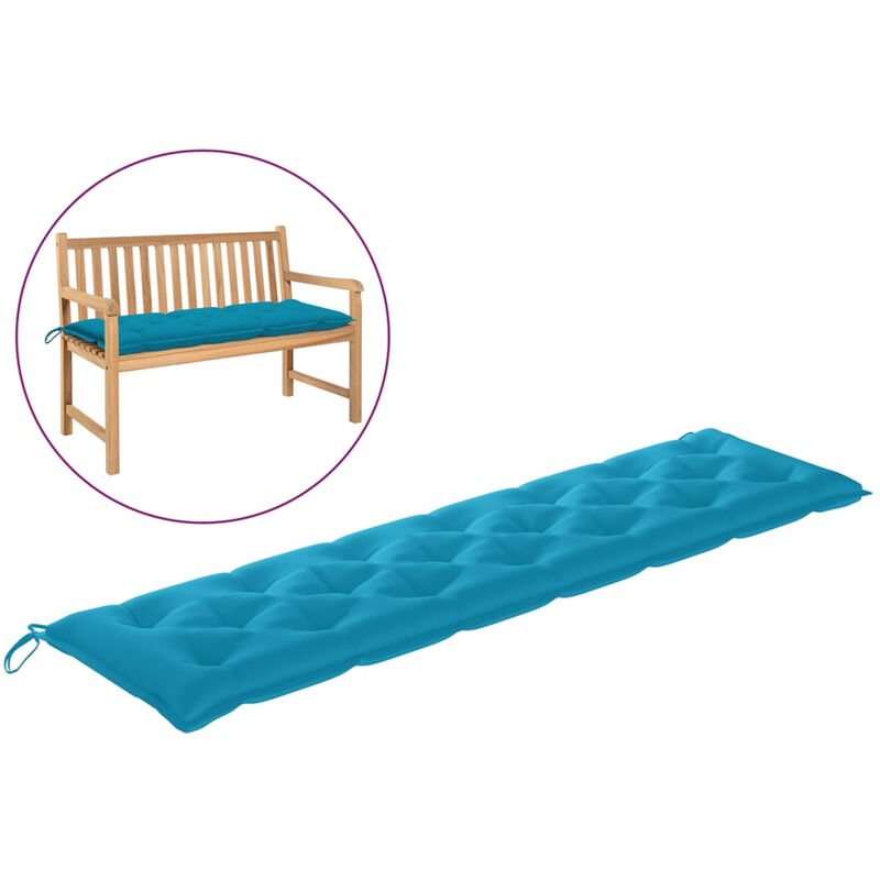

Cojin para banco de jardin tela azul claro 200x50x7 cm