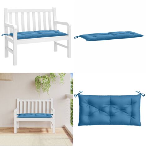 Cojín para banco de jardín tela azul melange 100x50x7 cm - Cojín para banco - Cojín exterior