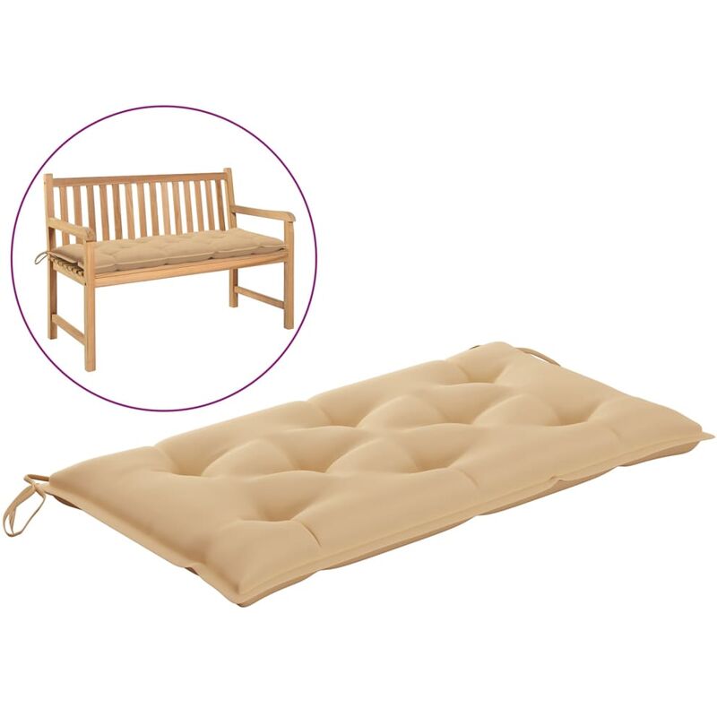 

Cojín para banco de jardín tela beige 110x50x7 cm