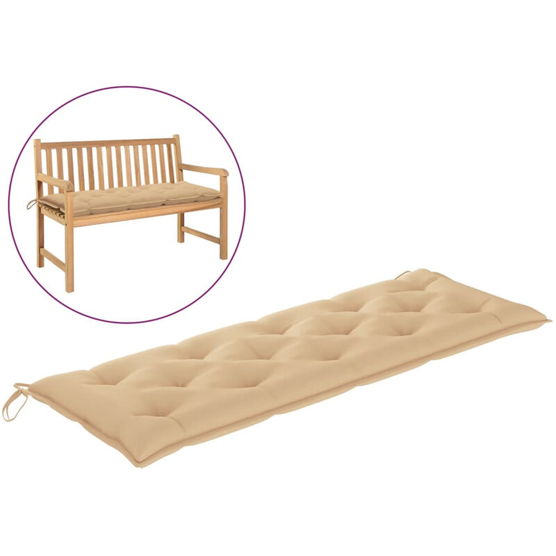 

Cojin para banco de jardin tela beige 150x50x7 cm