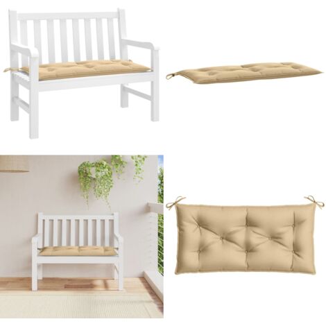 Cojín para banco de jardín tela beige melange 100x50x7 cm - Cojín para jardín - Cojín para patio