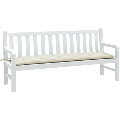 Cojín para banco de jardín tela crema melange 180x50x7 cm
