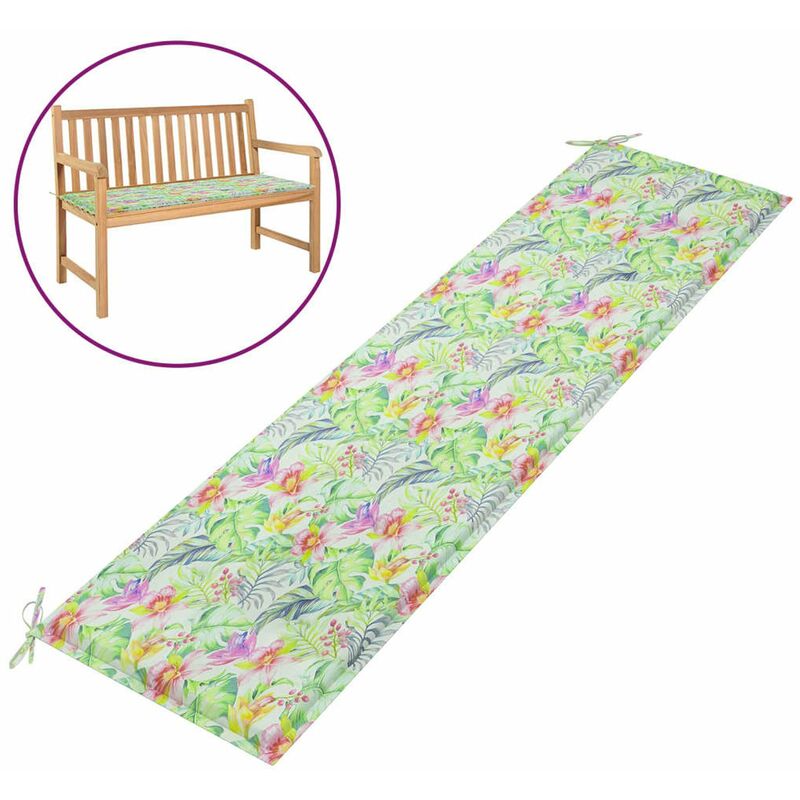 

Cojin para banco de jardin tela estampado de hoja 200x50x4 cm