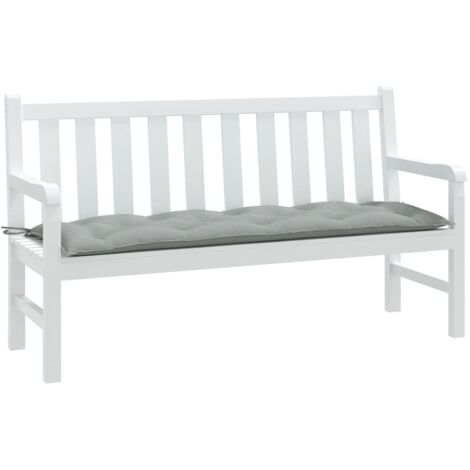 Cojín para banco de jardín tela gris claro melange 150x50x7 cm