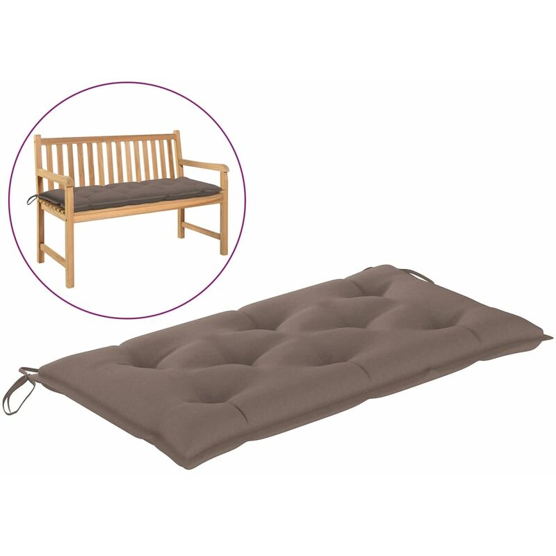 

Cojín para banco de jardín tela gris taupe 100x50x7 cm