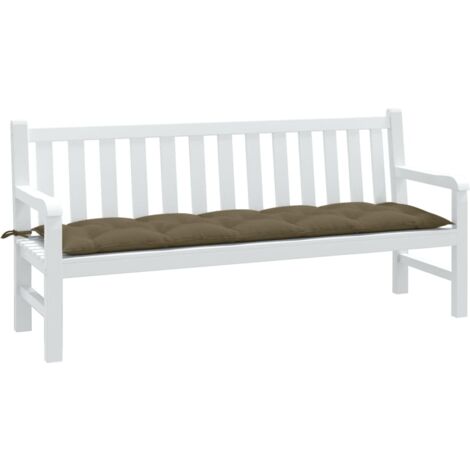 Cojín para banco de jardín tela gris taupe melange 180x50x7 cm
