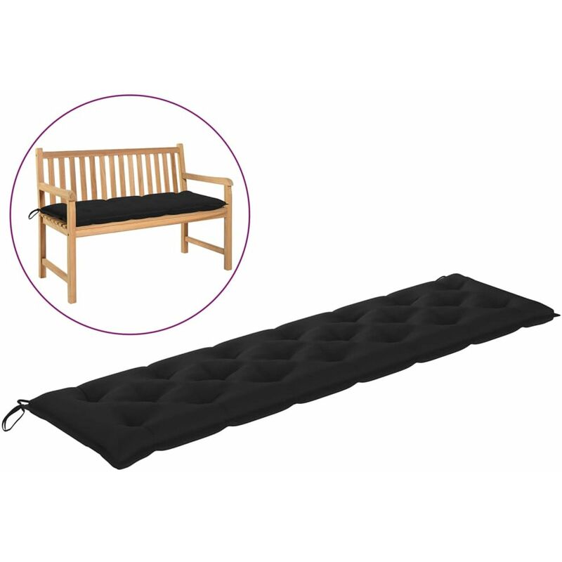 

Cojin para banco de jardin tela negro 200x50x7 cm