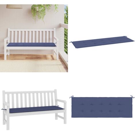 Cojín para banco de jardín tela Oxford azul marino 150x50x4 cm - Cojín exterior - Cojín de jardín