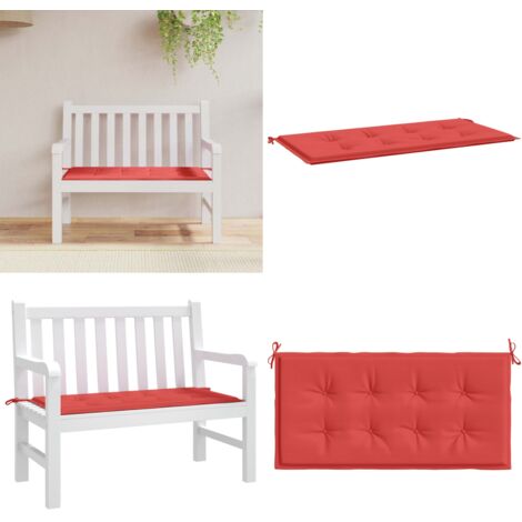 Cojín para banco de jardín tela Oxford rojo 120x50x4 cm - Cojín exterior - Cojín de jardín