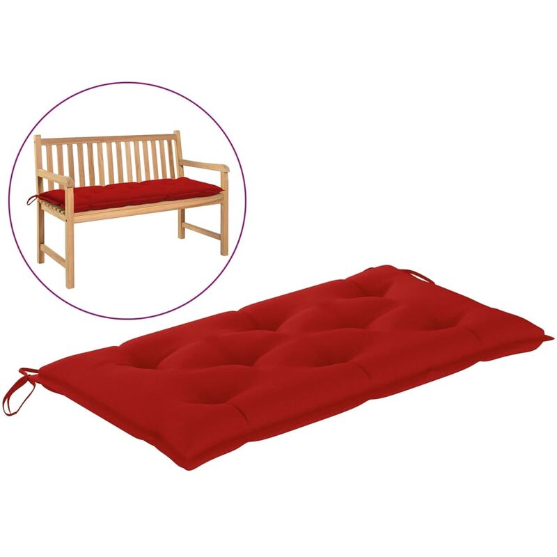 

Cojín para banco de jardín tela rojo 100x50x7 cm