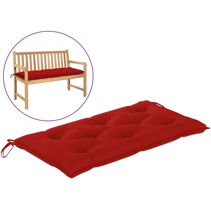 

Cojín para banco de jardín tela rojo 110x50x7 cm