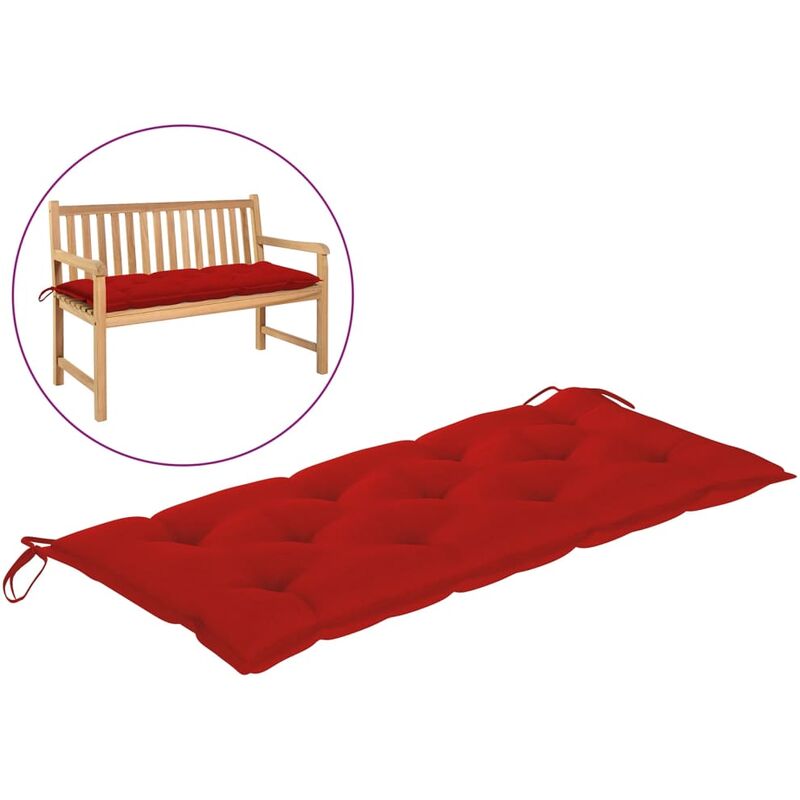 

Cojín para banco de jardín tela rojo 120x50x7 cm