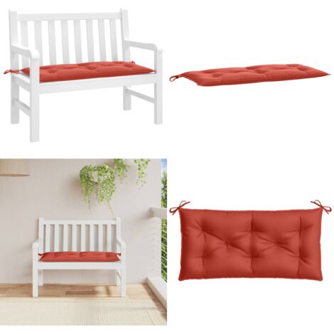 Cojín para banco de jardín tela rojo melange 100x50x7 cm - Cojín para banco - Cojín exterior