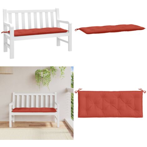 Cojín para banco de jardín tela rojo melange 120x50x7 cm - Cojín para banco - Cojín exterior