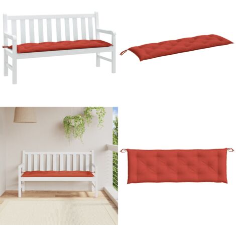 Cojín para banco de jardín tela rojo melange 150x50x7 cm - Cojín para banco - Cojín exterior