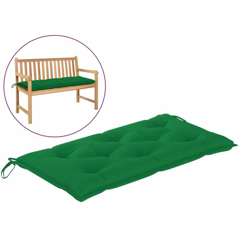 

Cojín para banco de jardín tela verde 110x50x7 cm