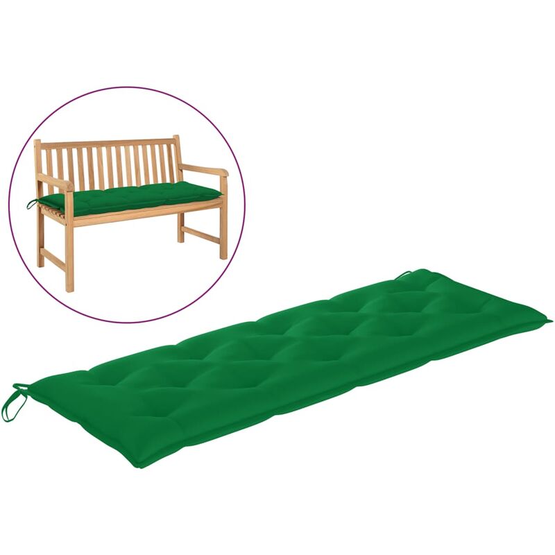 

Cojín para banco de jardín tela verde 150x50x7 cm
