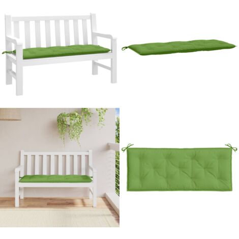 Cojín para banco de jardín tela verde melange 120x50x7 cm - Cojín exterior - Cojín para patio