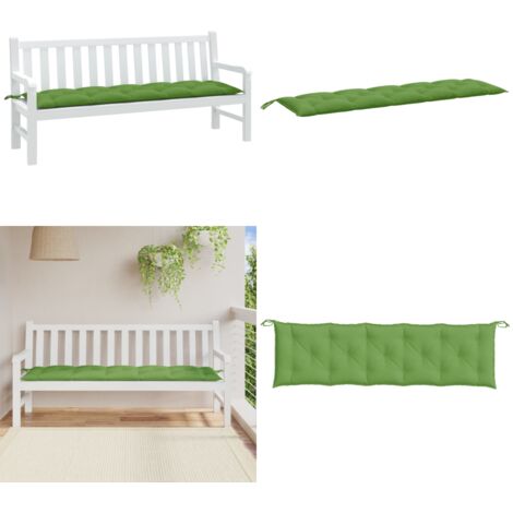 Cojín para banco de jardín tela verde melange 180x50x7 cm - Cojín para banco - Cojín exterior