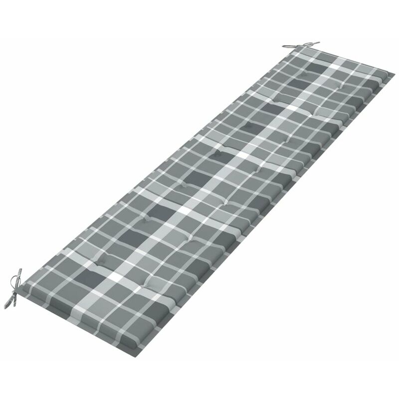 

Cojin para banco jardin tela patron cuadros grises 200x50x4 cm