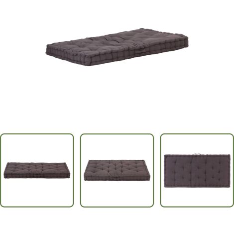 Cojín para jardín -  Cojín para palés algodón gris antracita 120x80x10 cm
