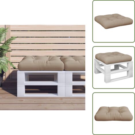 Cojín para jardín - vidaXL Cojín para sofá de palets tela taupé 58x58x10 cm - Cojín para salón