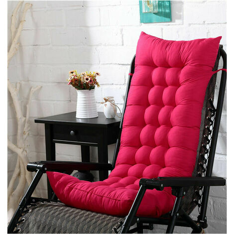 Cojín para mecedora, cojín para sillón con respaldo alto, cojín grueso para sillón de jardín, cojín para mecedora 3D, cojín para mecedora, sillón, asientos de coche (rojo rosa