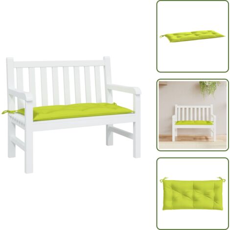 Cojín para muebles - vidaXL Cojín de banco de jardín tela Oxford verde brillante 100x50x7 cm - Cojín de tela oxford