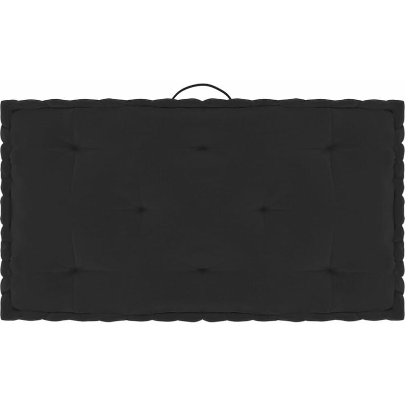 

Cojín para palé de suelo algodón negro 73x40x7 cm
